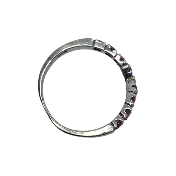 925 Sterling Silver Ruby Chevron Classic Wishbone Ring Size 6.25 - Picture 10 of 10
